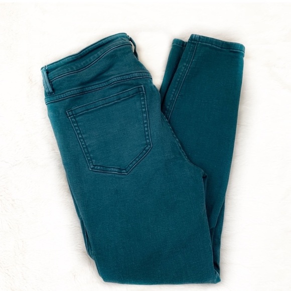 Free People high rise teal skinny/straight jeans *read description* - Picture 2 of 9